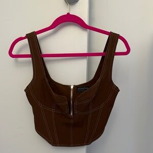 brown corset crop top